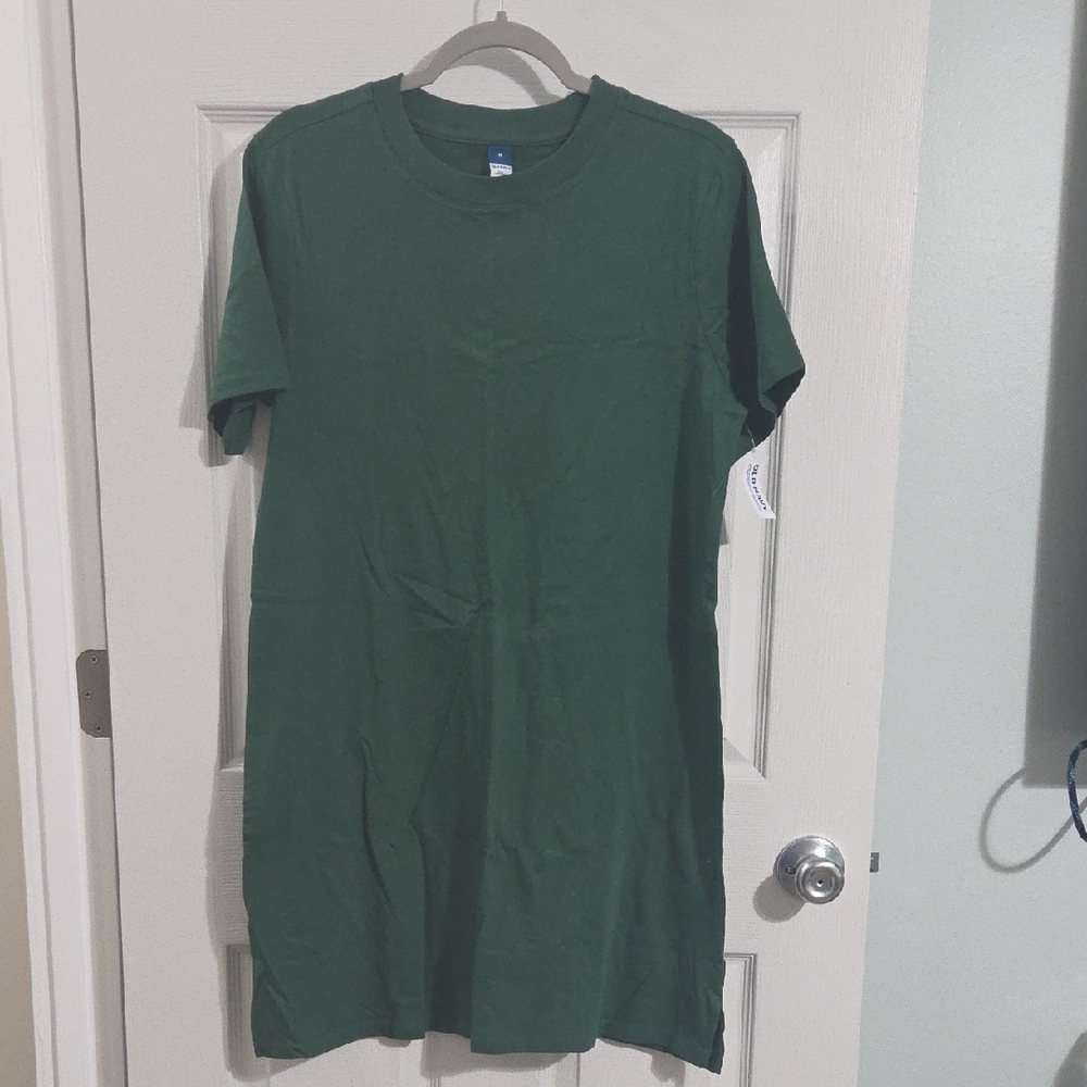 Old Navy Forest Green Short Sleeve T Shirt Dress